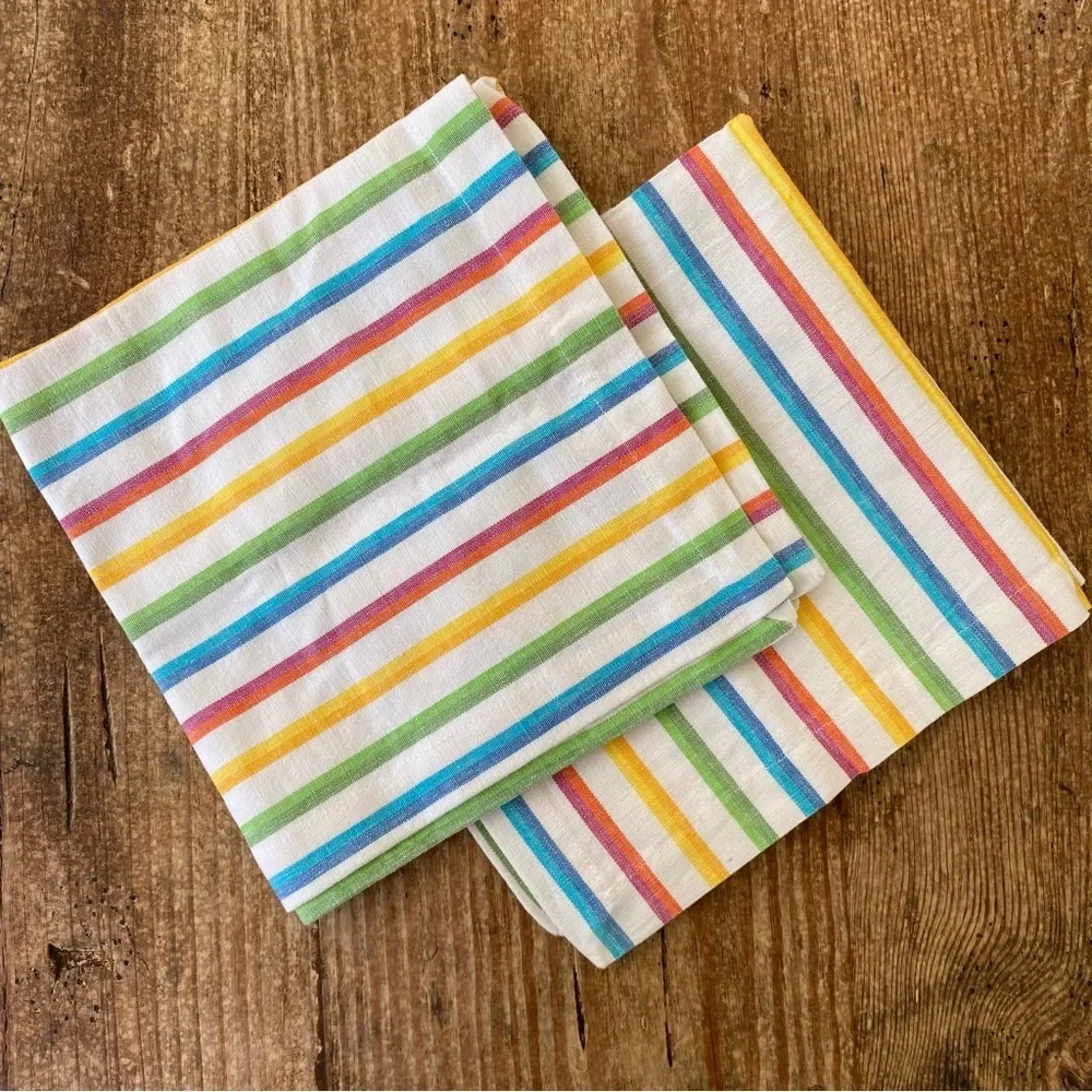 Crate & Barrel Shadow Stripe Napkin Pair